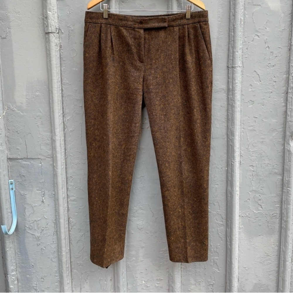 MaxMara Wool Silk Brown Tweed pants, size 44